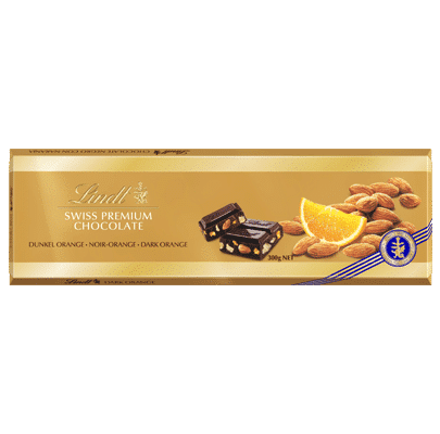 Lindt Swiss Premium Chocolate Noir Orange (300gr)