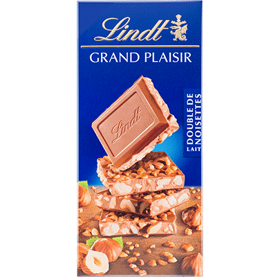 Lindt - Tablette Pralinés Noisettes LES GRANDES - Chocolat au Lait