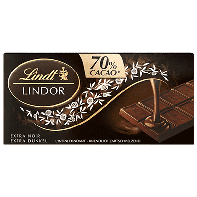 Tablette LINDOR chocolat Noir 70% 145g