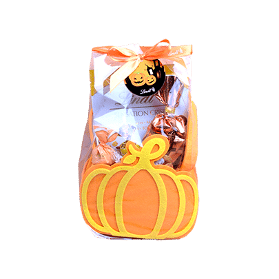 Citrouille d’Halloween garnie de friandises Lindt