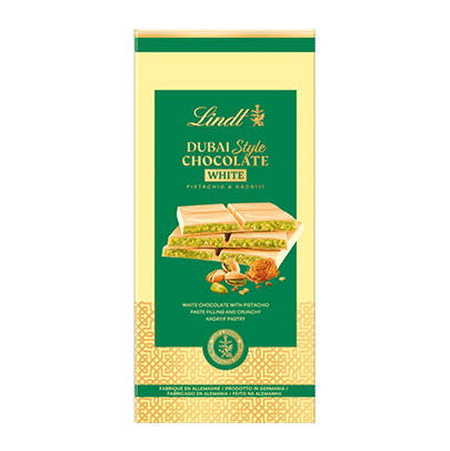 Lindt Dubai Style Chocolate Blanc – Pistache & Kadaïf – Tablette Édition Limitée 150g